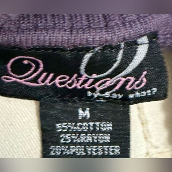 Questions by Say What? Ribbed Knit Sweater with Buttoned Sleeves, Size Medium - Picture 4 of 6